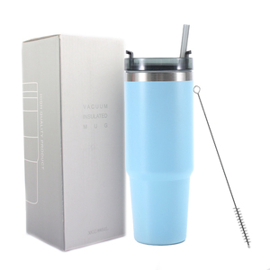 Taza <span class=keywords><strong>de</strong></span> agua para coche <span class=keywords><strong>de</strong></span> acero inoxidable 600 <span class=keywords><strong>de</strong></span> doble pared <span class=keywords><strong>de</strong></span> gran capacidad <span class=keywords><strong>de</strong></span> 1000ML/304 ML con botella <span class=keywords><strong>de</strong></span> agua aislada con pajita - Product Image 6