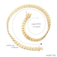 Kalung Rantai Cuban Miami Minimalis Hip Hop Anti Alergi Lapis Emas 14K dari Kuningan untuk Pria - Promo Hot Sale