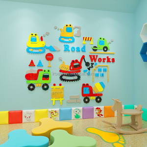Décoration de <span class=keywords><strong>chambre</strong></span> d'enfant dessin animé voiture <span class=keywords><strong>autocollant</strong></span> mural 3D en trois dimensions garçon <span class=keywords><strong>chambre</strong></span> décoration murale étanche auto-adhésif - Product Image 2
