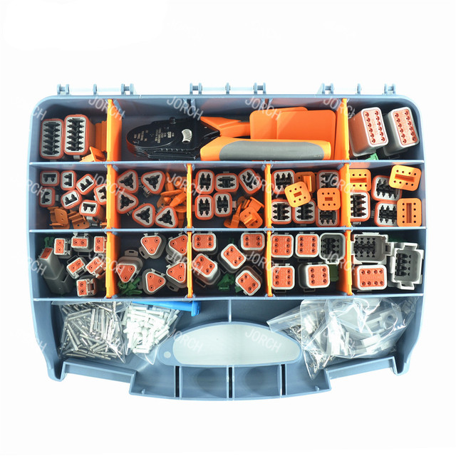 2-12 Pin DT Deutsch Connector Kits Solid Contacts Crimping & Removal Pin Tools Waterproof Auto Connector