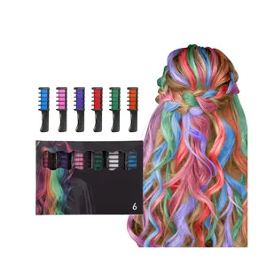 도매 염료 빨 스틱 제조 업체 안전 임시 브랜드 색상 여자 아이 핫 세일 빗 브러시 펜 색상 머리 분필
