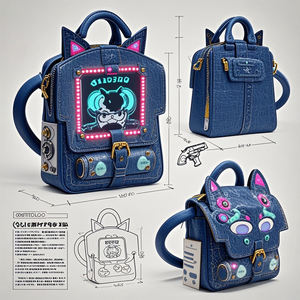 कस्टम बिल्ली एक बैग निर्माता मुद्रित ग्रेडिएंट रंगीन जानवरों के साथ विभिन्न डिजाइन - Product Image 2