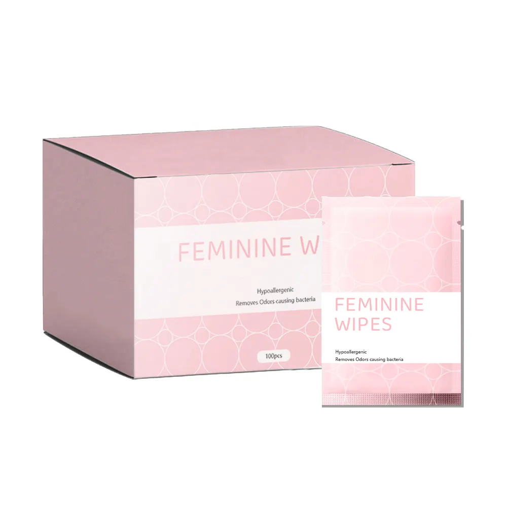 Producto de higiene femenina personalizado, toallitas íntimas desechables, Etiqueta Privada, toallitas femeninas húmedas orgánicas envueltas individualmente para mujer