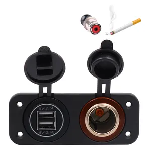 Car Cigarette Lighter Usb Power Cigarette Socket 12v 4.2a Dual Usb Charger Socket Waterproof Power