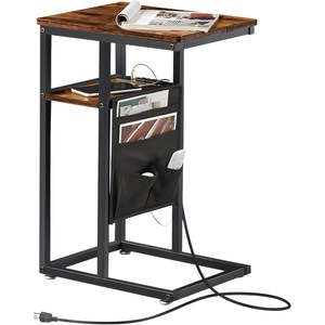 Country Style Retro <b>C</b> <b>Shape</b> Side <b>Table</b> With Usb Charging Storage Bag Coffee <b>Table</b> - Product Image 5