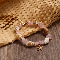 Bohème Plage Pierre Naturelle Conque Miyuki perles de rocaille Turquoise Bracelet Plage Étoile De Mer Pendentif Shell Cristal Perle Bracelet