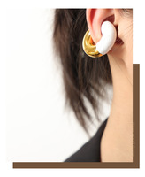 H0080 H2 Boucles d'oreilles pendantes en forme de U épaisses et tendance pour femme, en émail multicolore, résistantes au ternissement, étanches, en acier inoxydable plaqué or 18 carats