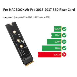 TISHRIC M.2 NGFF para <span class=keywords><strong>MAC</strong></span> <span class=keywords><strong>Book</strong></span> 2013-<span class=keywords><strong>2017</strong></span> SSD Riser Card M.2 Interfaz PCIE para Macbook <span class=keywords><strong>Pro</strong></span> <span class=keywords><strong>2017</strong></span> A1708 M.2 NVME KEY-M - Product Image 4