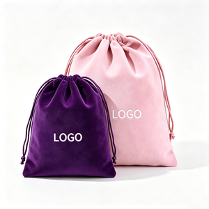 Sac à cordon en velours personnalisé avec logo, pochette en velours doux pour bracelet, collier, bijoux, cosmétiques, petit rangement d'objets, emballage - Product Image 2