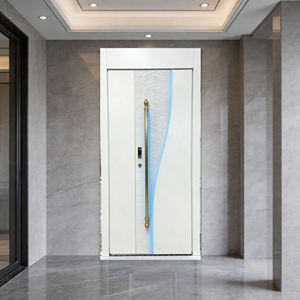Portes <span class=keywords><strong>d</strong></span>'<span class=keywords><strong>entrée</strong></span> et de villa modernes, étanches, à LED bleues larges, en aluminium moulé, avec poignées en acier inoxydable – Meilleures ventes - Product Image 5