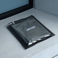 Sacs en plastique transparent givré pour vêtements, avec fermeture éclair, logo imprimé personnalisé, emballage en gros, PE refermable
