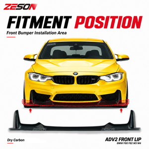 Alerón Delantero Estilo AD V2 de Fibra de Carbono Real para <span class=keywords><strong>BMW</strong></span> <span class=keywords><strong>M3</strong></span> F80 M4 F82 F83 <span class=keywords><strong>Competition</strong></span> 2014-2018 - Product Image 5