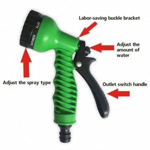 <b>Garden</b> Hose Watering Kit TPE Material <b>Water</b>-Saving Irrigation System Expandable Magic 7 Patterns <b>Water</b> <b>Gun</b> Foam Pot Car Wash <b>Gun</b> - Product Image 5