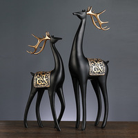 Ornement créatif en résine de cerf, style luxe léger, peint à la main, motif porte-bonheur, objet de collection pour la décoration intérieure, salon, meuble TV