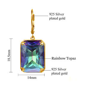 Женские длинные серьги с покрытием, серьги из серебра 925 пробы с Мистик-топазом - Product Image 6