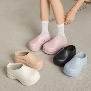 Women's Platform <b>Clogs</b> Off White Thick Sole Non Slip Breathable Closed Toe EVA Slip On Casual Shoes - Product Image 2