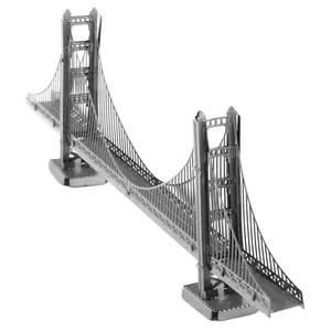 Kustom San Francisco US 3D jembatan gerbang emas logam campuran seng bangunan miniatur turis Souvenir kerajinan logam