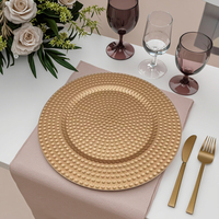 Assiette de présentation ronde en plastique de 13 pouces, motif végétal, design classique peint à la main, pour mariages, anniversaires, décoration de table