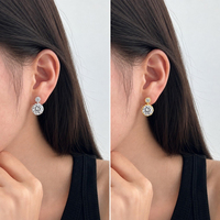 Boucles d'oreilles créoles Adodo en argent sterling S925 personnalisées, avec moissanite couleur D VVS1, bijoux de gros fiables