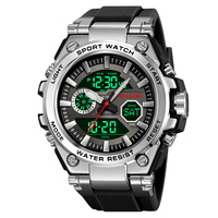 SKMEI 2417 nouveau haute qualité double temps analogique Reloj Hombre LED horloge 5ATM étanche sport hommes en plein air numérique montre-bracelet