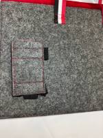 Bolso de Mano para Portátil de Fieltro, Resistente y Portátil, con Bolsa Extraíble para Accesorios, Abertura Superior, para Portátil y Documentos