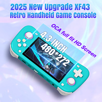 Consola de Juegos Portátil XF43 con Pantalla de 4.3 Pulgadas, Sistema de Código Abierto, TV HD, Linux, Batería de 3000 mAh, Reproductor de Videojuegos Retro, Regalo para Niños
