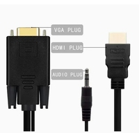 Câble HDMI vers VGA avec audio, très vendu, 1080P 60HZ, entrée VGA vers sortie HDMI