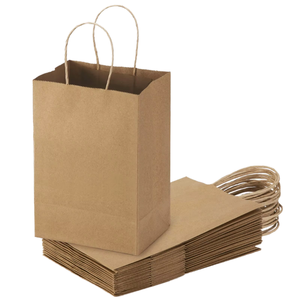 Kraft Paper Shopping Bags Rectangle With Handle Self Erecting Boxes Business And Shopping Use - Product Image 1