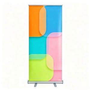 Support d'affichage portable léger pour l'extérieur/l'intérieur, design personnalisé, équipement publicitaire pour salon professionnel, Roll Pop - Product Image 1