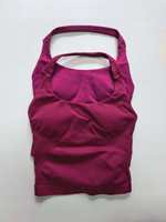 Débardeur de sport sans coutures à col halter avec rembourrage |   Camisole de yoga sexy à col carré |   Gilet de sport à haute élasticité pour femmes
