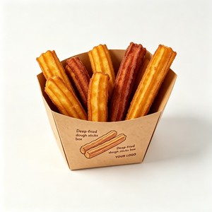 Caja Plegable Personalizada para Churros, Contenedor Desechable para Comida <span class=keywords><strong>Española</strong></span>, Caja Ligera Aislada para Papas Fritas de Grado Alimenticio para Llevar - Product Image 4
