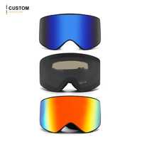 Lunettes de ski personnalisées avec protection UV400 Lunettes de ski pour le sport Lunettes de ski anti-buée OEM Googles Straps Lentille magnétique Lunettes de ski
