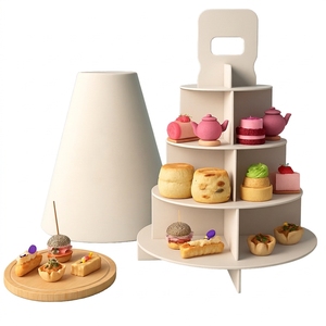 Boîtes d'emballage pour gâteaux de boulangerie 12x12x6 en papier couché, présentoirs pour aliments, présentoirs ronds pour gâteaux de mariage, vente en gros - Product Image 1
