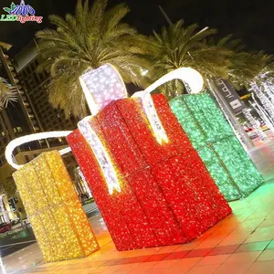 Dekorasi lampu Natal kotak hadiah Natal led Natal motif lampu jalan