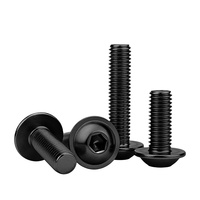 Vis à tête ronde hexagonale en acier inoxydable noir 304 ISO7380-2 avec collier, boulons de machine M3 M4 M5 M6 M8 M10 M12 pour quincaillerie
