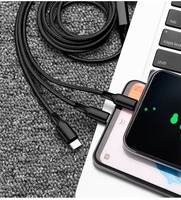2025 nouveau câble de charge USB rapide 3 en 1 de données durables universel multi-fonction téléphone portable/type-c/cordon de chargeur Android