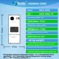 Climatiseur industriel pour armoire électrique, utilisation intérieure/extérieure, affichage numérique de la température et contrôle intelligent, modèle à montage supérieur EA