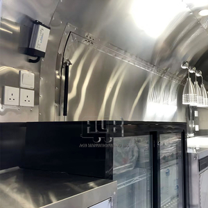 Camion de crème glacée vintage de bonne qualité, remorque alimentaire en acier inoxydable remorquable, restauration mobile commerciale, marque ACB - Product Image 3