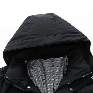 แจ็กเก็ตผู้ชายยาวปานกลาง, แจ็คเก็ตลำลองกันลมมีฮู้ดเรียบง่ายซิปปิดผ้าใบเสื้อโค้ทที่ทันสมัยขนาดกลาง - Product Image 4