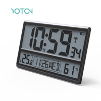 Horloge de bureau numérique personnalisable, moderne, grande, carrée, électrique, LCD, avec radio et logo, en plastique ABS, pour usage intérieur, Noël