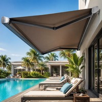 Auvent en aluminium économique et luxueux pour piscine et balcon, installation facile, télécommande, protection solaire intelligente, imperméable