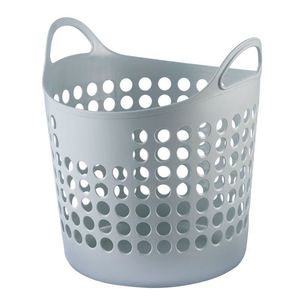 Laundry <b>Basket</b> Round <b>Plastic</b> Storage <b>Basket</b> For Clothes Portable Household Use - Product Image 5