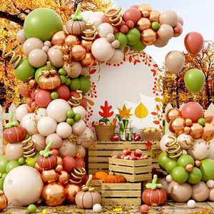 ชุดอุปกรณ์ตกแต่งซุ้มลูกโป่งลาเท็กซ์สีส้มไหม้ เขียว ทราย สีงาช้าง ทองแชมเปญ สำหรับตกแต่งงานปาร์ตี้ฤดูใบไม้ร่วง วันขอบคุณพระเจ้า - Product Image 1