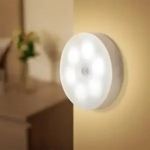 Gabinete Led Sensor de movimiento inalámbrico Wal Luz de noche Iluminación de armario recargable para armario Dormitorio Escalera