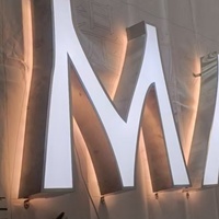 Panneau LED miniature personnalisable, image de l'entreprise, logo mural, fond, acrylique, verre gravé, enseigne, lettres éclairées, IP54