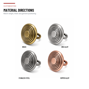 Botones Decorativos con Logotipo Personalizado para Ropa, Cierres para Prendas a Medida, Aleación de Zinc y Latón Ecológicos, Forma Redonda - Product Image 3