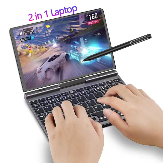 OEM 8 Inch 2 in 1 Notebook Laptop Touch Screen 12G DDR5 1TB SSD 360 Degree Rotating Pocket Notebook Computer