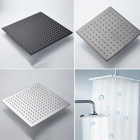 Pommeau de douche moderne en acier inoxydable, effet pluie, 8-16 pouces, haute pression, ultra-mince, carré et rond, pour salle de bain principale