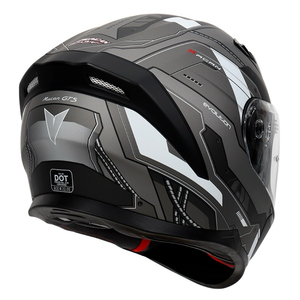 Thời trang mới phong cách phụ kiện xe máy Mũ bảo hiểm tai nghe khe cắm đôi ống kính đầy đủ mặt Mũ bảo hiểm xe máy - Product Image 4