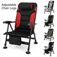 Chaise de pêche pliable en gros, dossier haut rembourré, chaise de camping d'extérieur avec pieds télescopiques pour la vente en gros